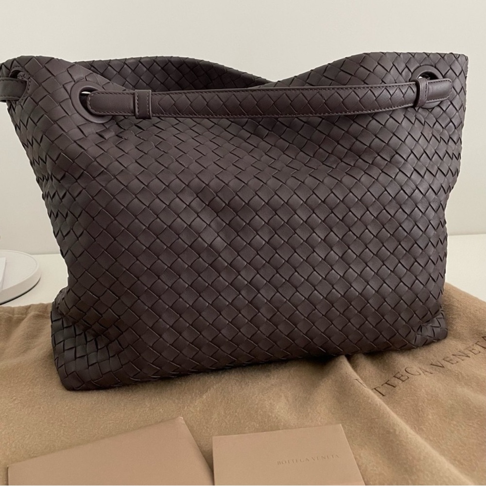 Bottega Veneta Dark Brown Woven Hobo Bag